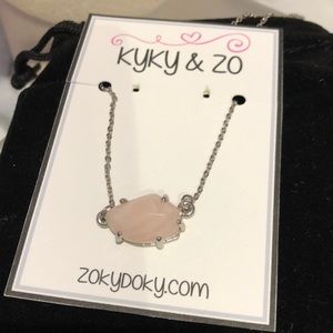 Dainty Pink Stone Necklace by Kyky& Zo ,NWT
